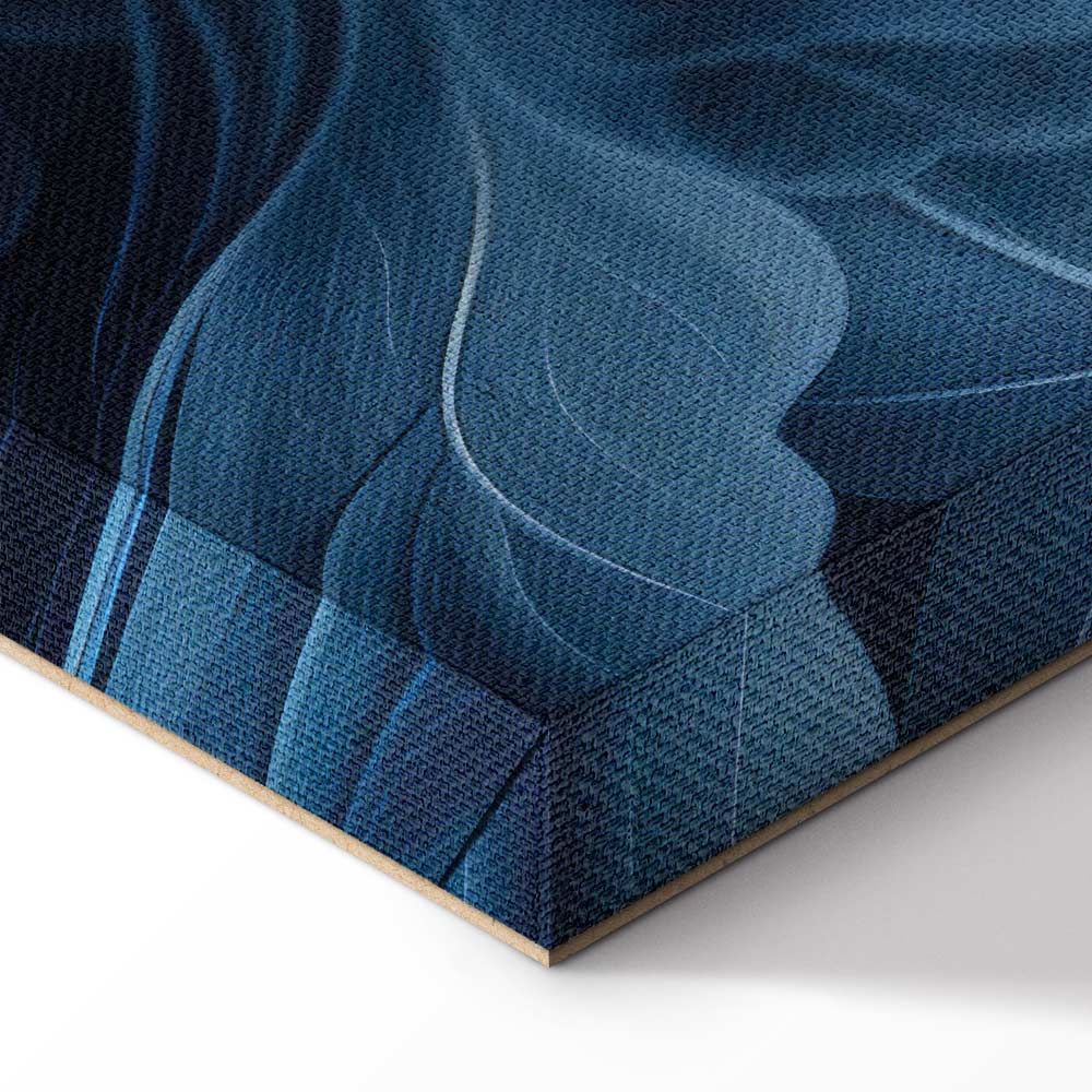 Abstract Dark Blue Victorian Leaves Canvas Print