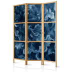 Room Divider with Abstract Ornaments in Dark Blue