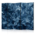 Room Divider - Abstract Ornaments in Blue Leaves