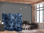 Room Divider - Abstract Ornaments in Blue Leaves