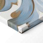 Light Cream Blue Baroque Ornament Canvas Print