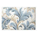 Light Cream Blue Baroque Ornament Canvas Print