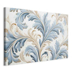 Canvas Print Baroque Ornaments in Light Cream-Blue Hues