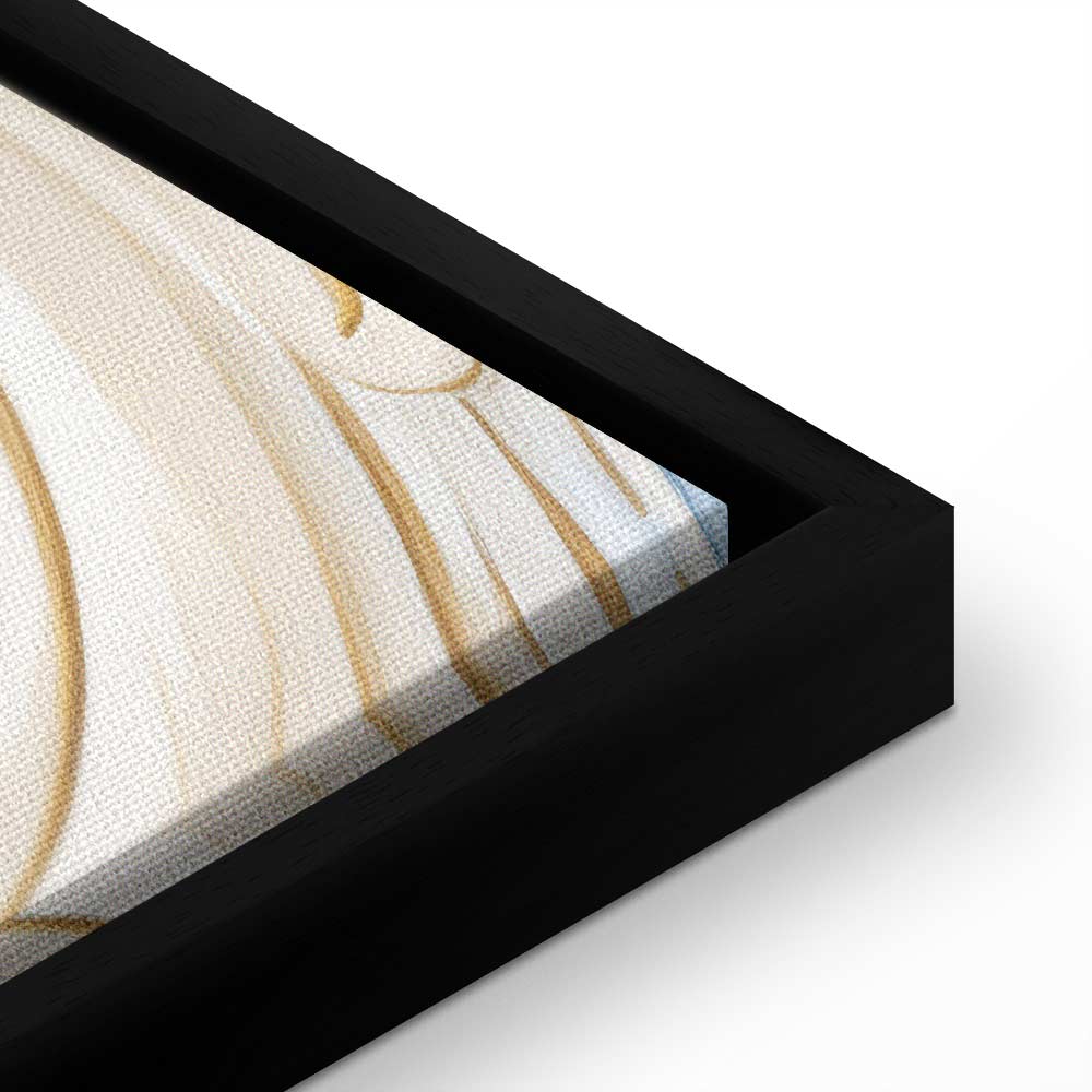 Canvas Print Baroque Ornaments in Light Cream-Blue Hues