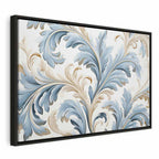 Canvas Print Baroque Ornaments in Light Cream-Blue Hues