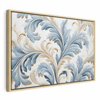 Canvas Print Baroque Ornaments in Light Cream-Blue Hues