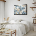 Canvas Print Baroque Ornaments in Light Cream-Blue Hues