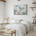 Canvas Print Baroque Ornaments in Light Cream-Blue Hues