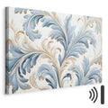 Light Cream Blue Baroque Ornament Canvas Print