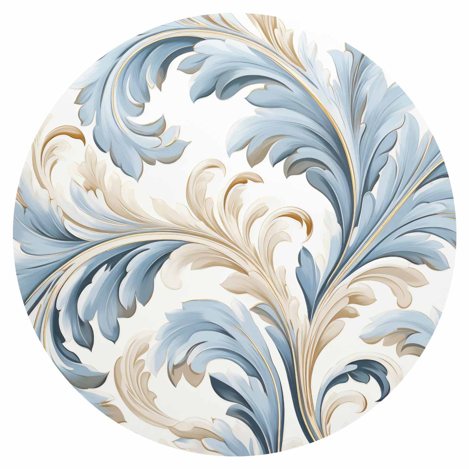 Bright Baroque Vine Round Wall Mural