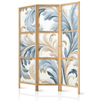 Japanese Room Divider Baroque Cream-Blue Ornaments
