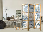 Japanese Room Divider Baroque Cream-Blue Ornaments