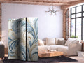 Baroque Floral Light Creamy Blue 3-Panel Room Divider