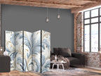 Room Divider Baroque Ornaments in Light Creamy Blue Colors