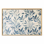 Delicate Blue Botanical Leaves Poster