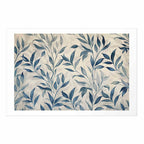 Delicate Blue Botanical Leaves Poster