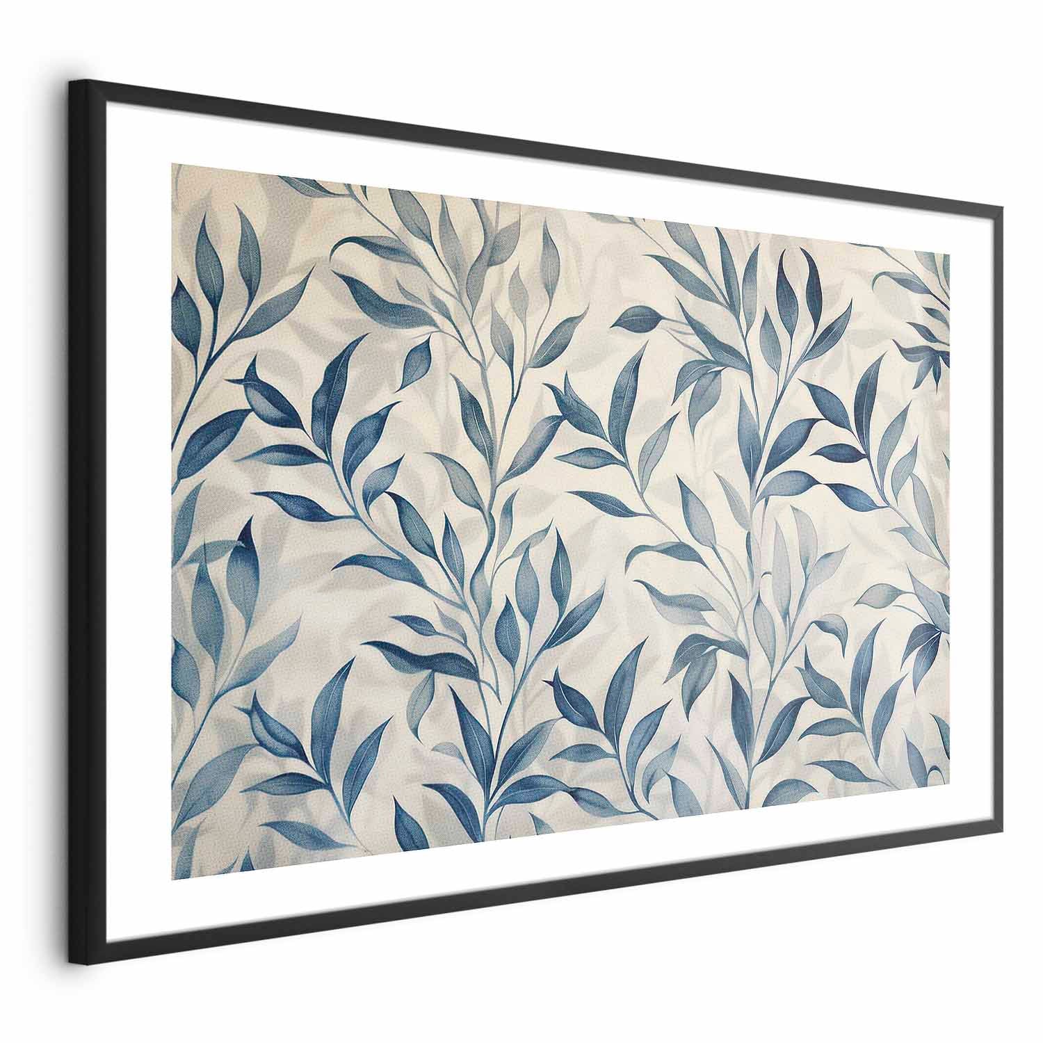 Delicate Blue Botanical Leaves Poster