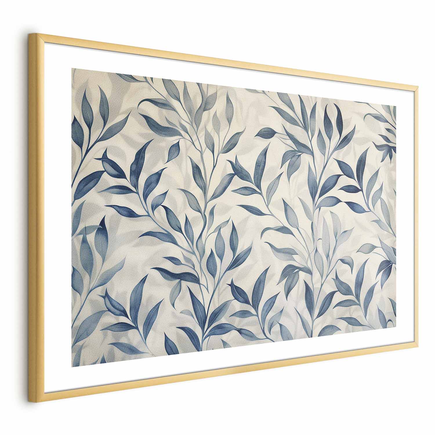 Delicate Blue Botanical Leaves Poster