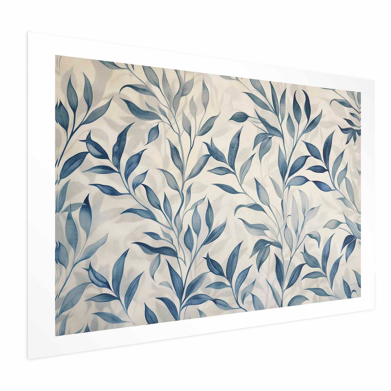 Delicate Blue Botanical Leaves Poster