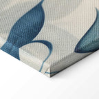 Delicate Blue Botanical Leaves Canvas Print