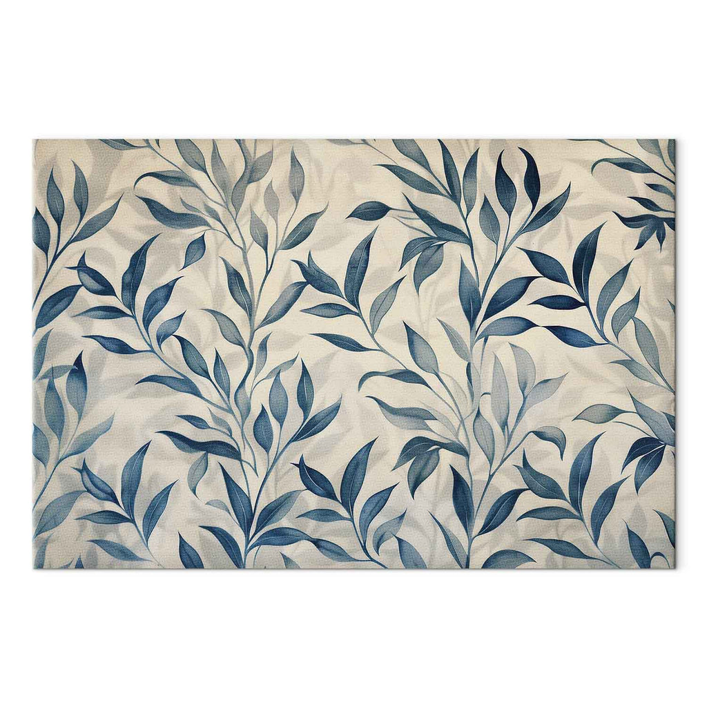 Delicate Blue Botanical Leaves Canvas Print