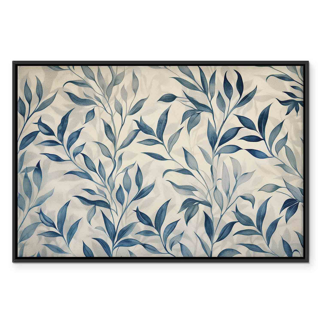Delicate Blue Botanical Leaves Canvas Print