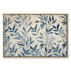 Delicate Blue Botanical Leaves Canvas Print