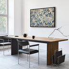 Canvas Print - Leaves in Blue Color Delicate Botanical Motif