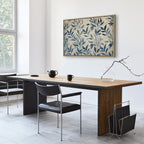 Canvas Print - Leaves in Blue Color Delicate Botanical Motif