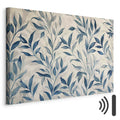 Delicate Blue Botanical Leaves Canvas Print