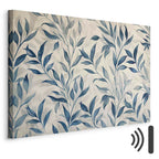 Delicate Blue Botanical Leaves Canvas Print