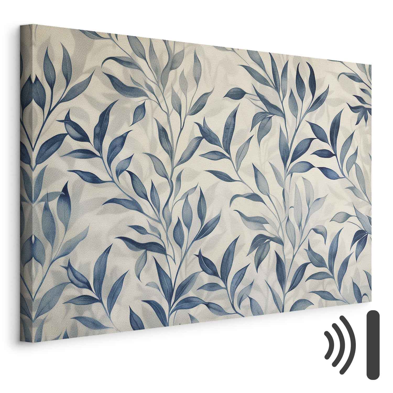 Delicate Blue Botanical Leaves Canvas Print