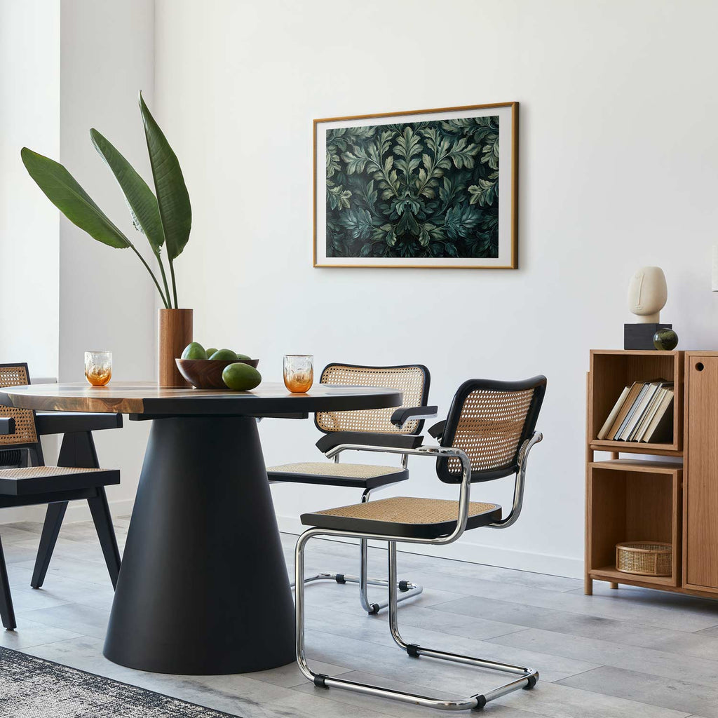 Victorian Dark Green Leaves Poster