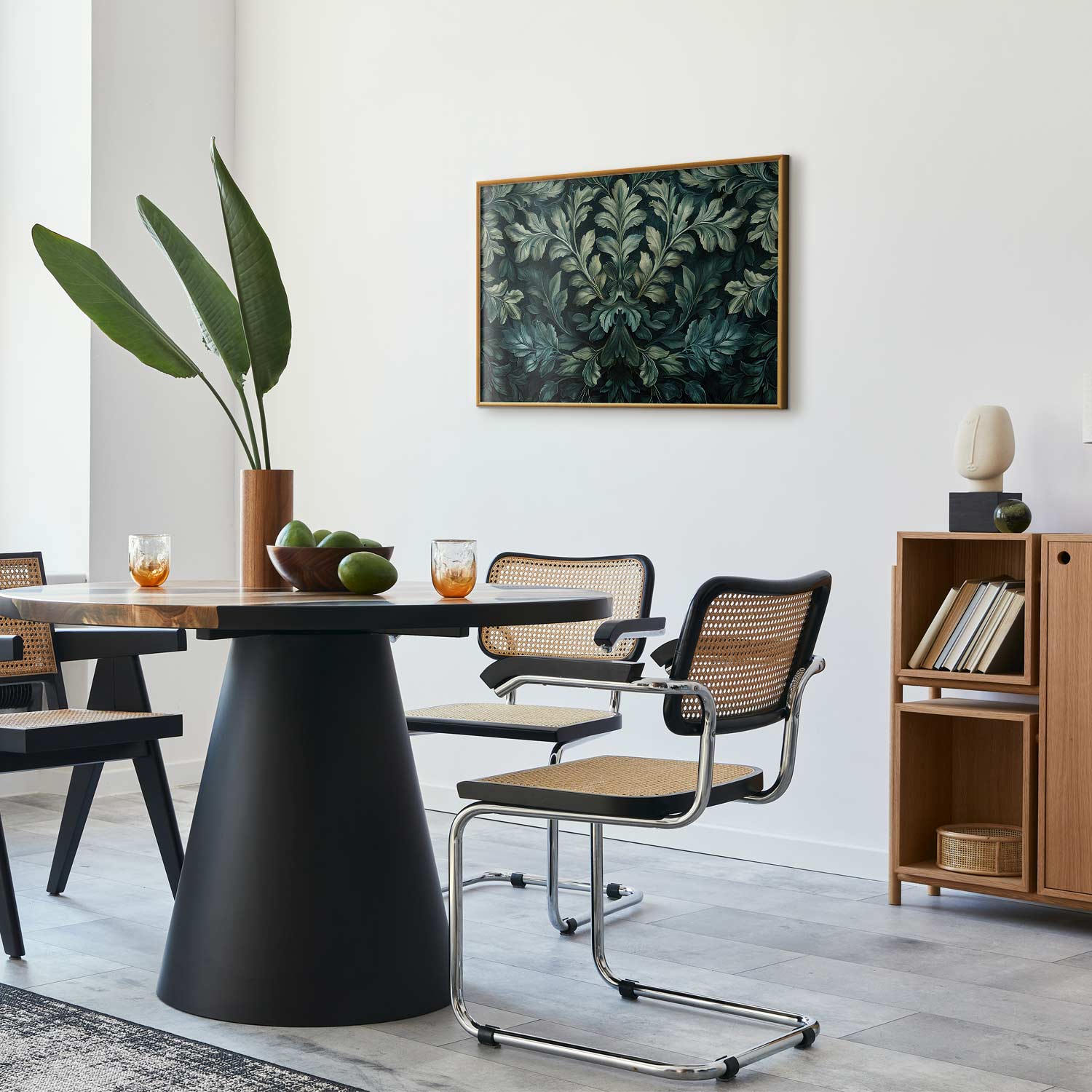 Victorian Dark Green Leaves Poster