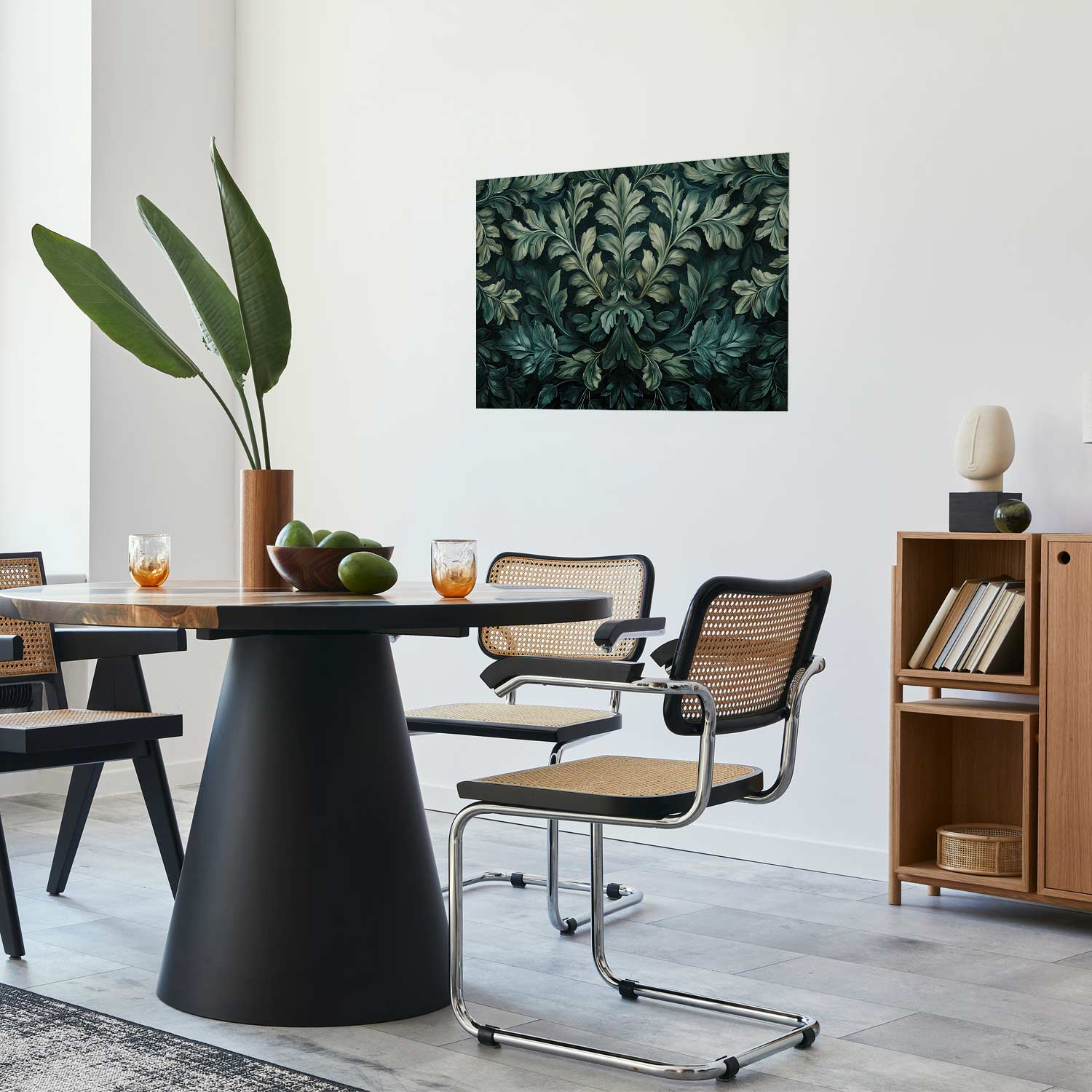 Victorian Dark Green Leaves Poster