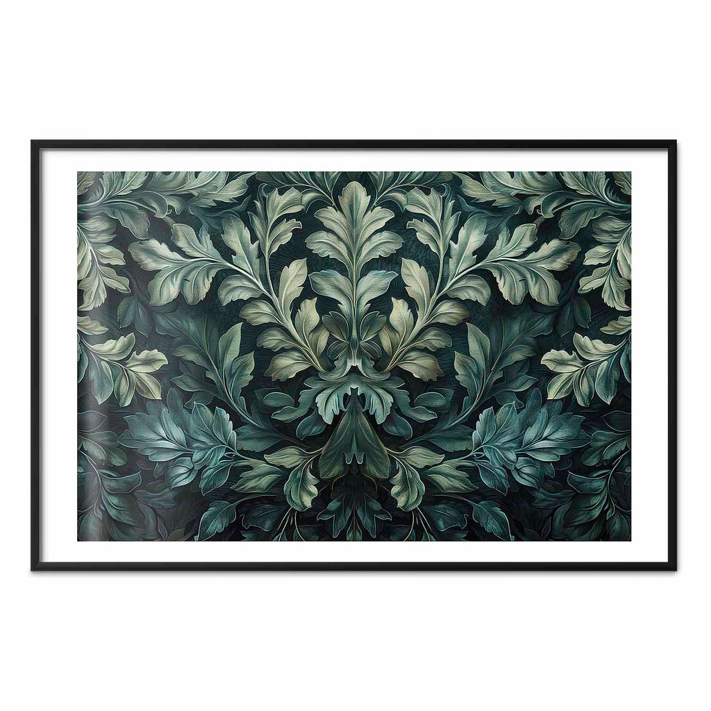 Victorian Dark Green Leaves Poster