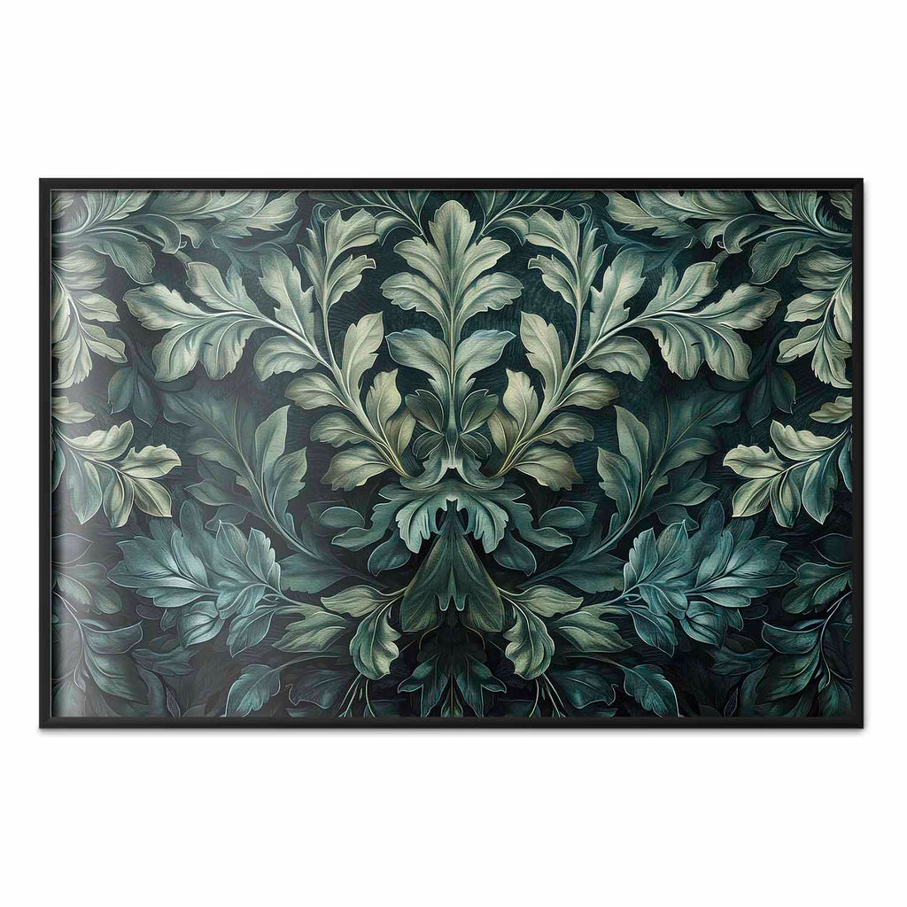 Victorian Dark Green Leaves Poster