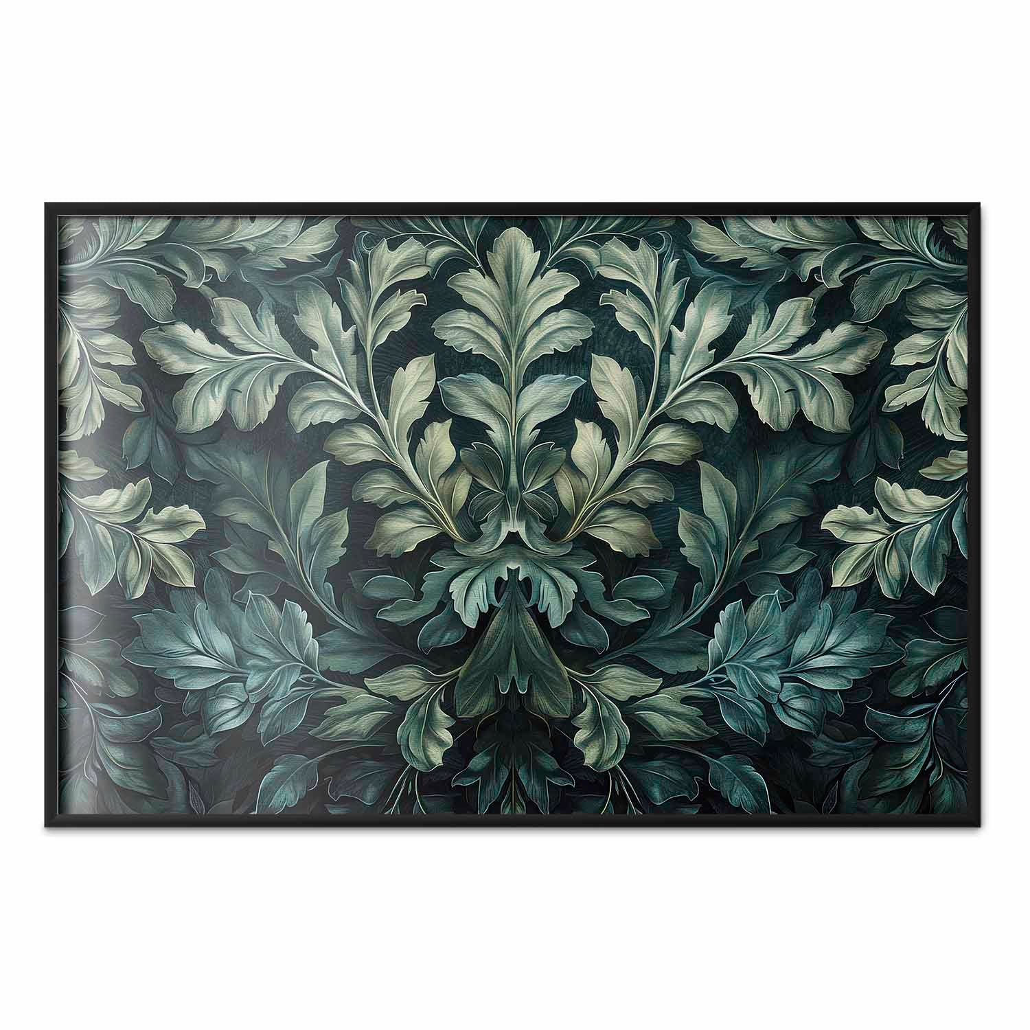 Victorian Dark Green Leaves Poster