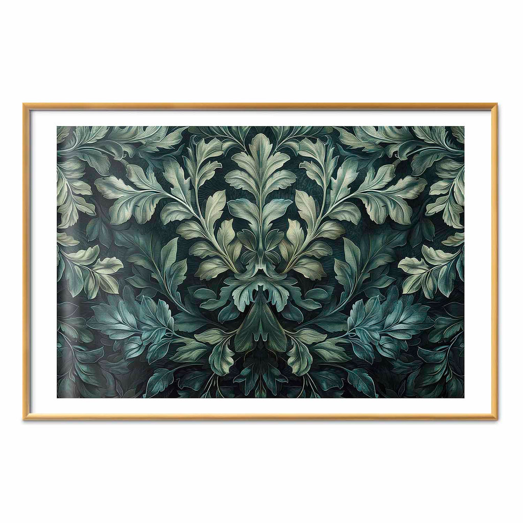 Victorian Dark Green Leaves Poster