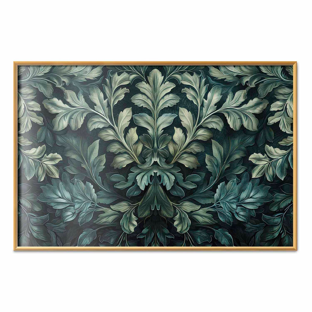 Victorian Dark Green Leaves Poster