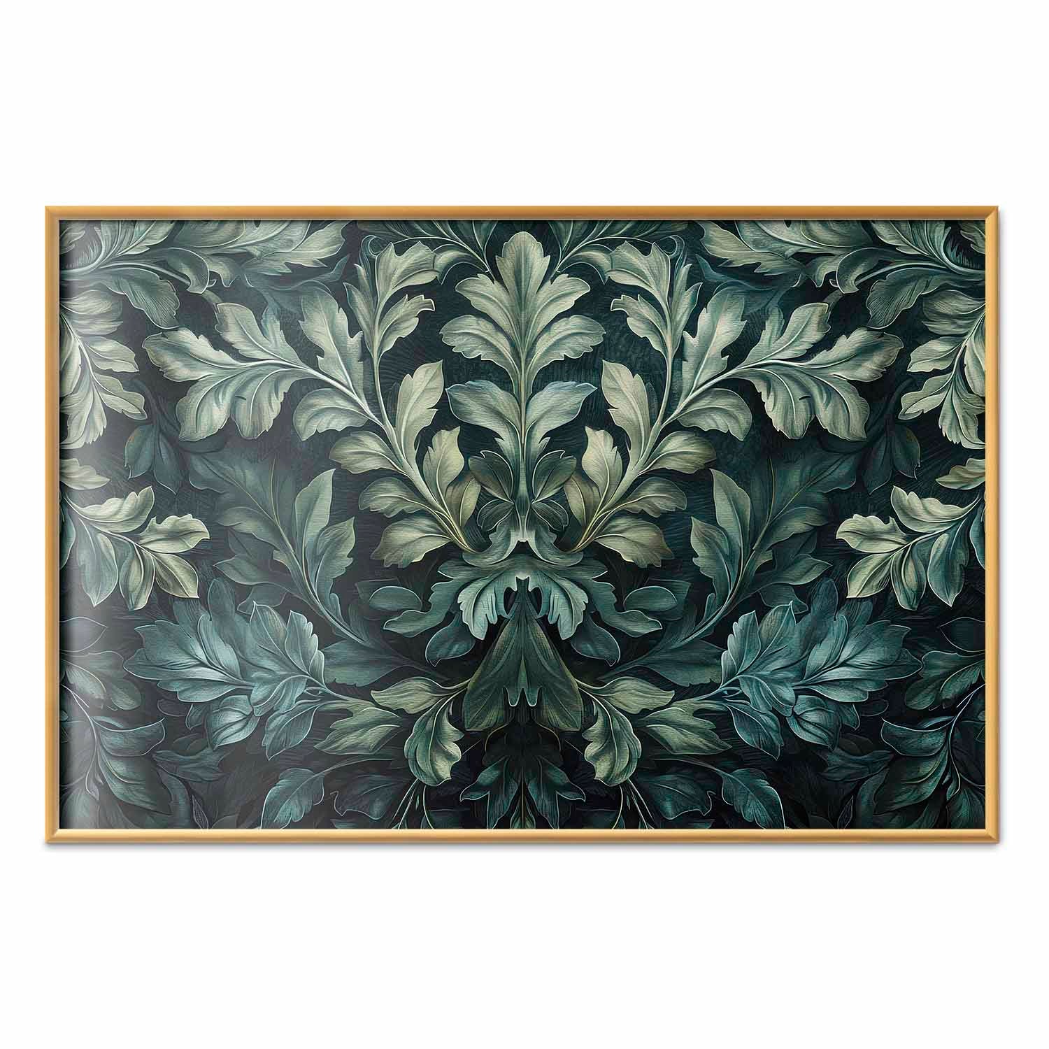Victorian Dark Green Leaves Poster