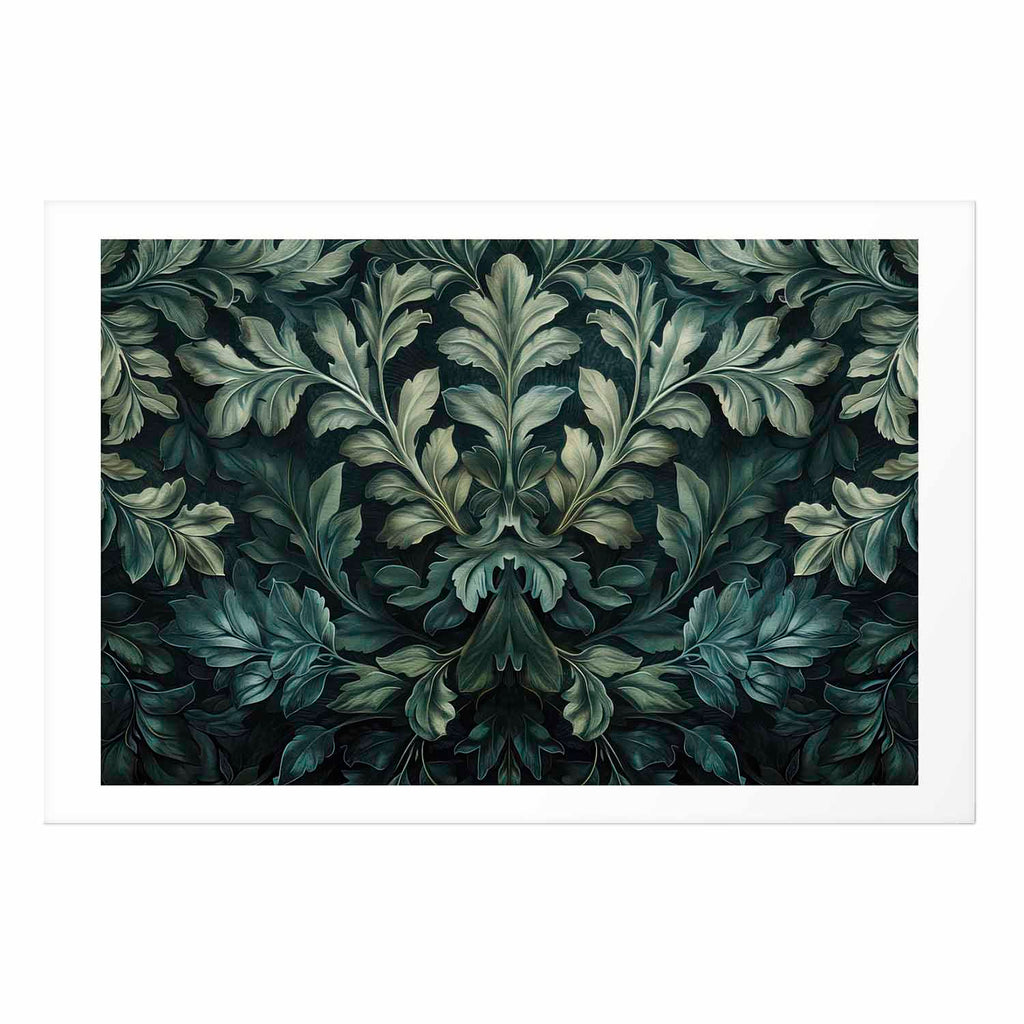 Victorian Dark Green Leaves Poster