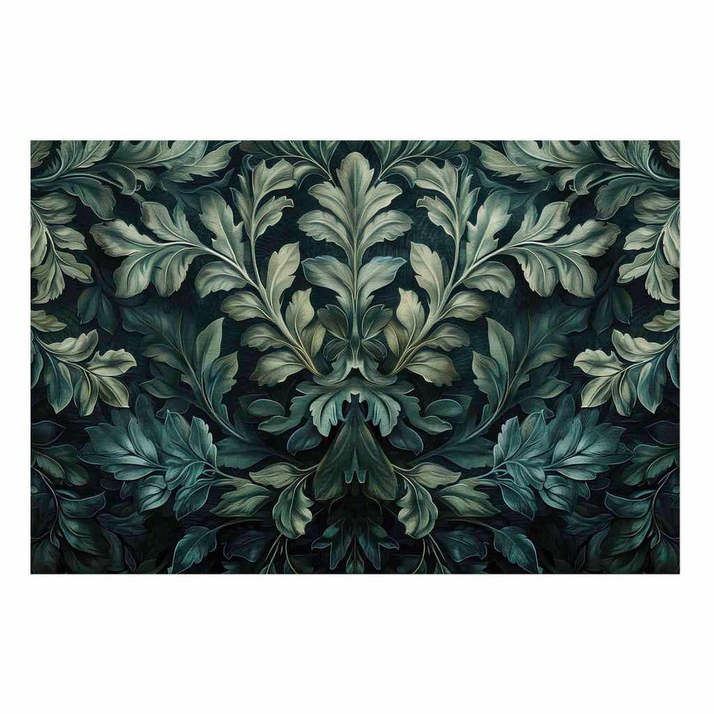 Victorian Dark Green Leaves Poster