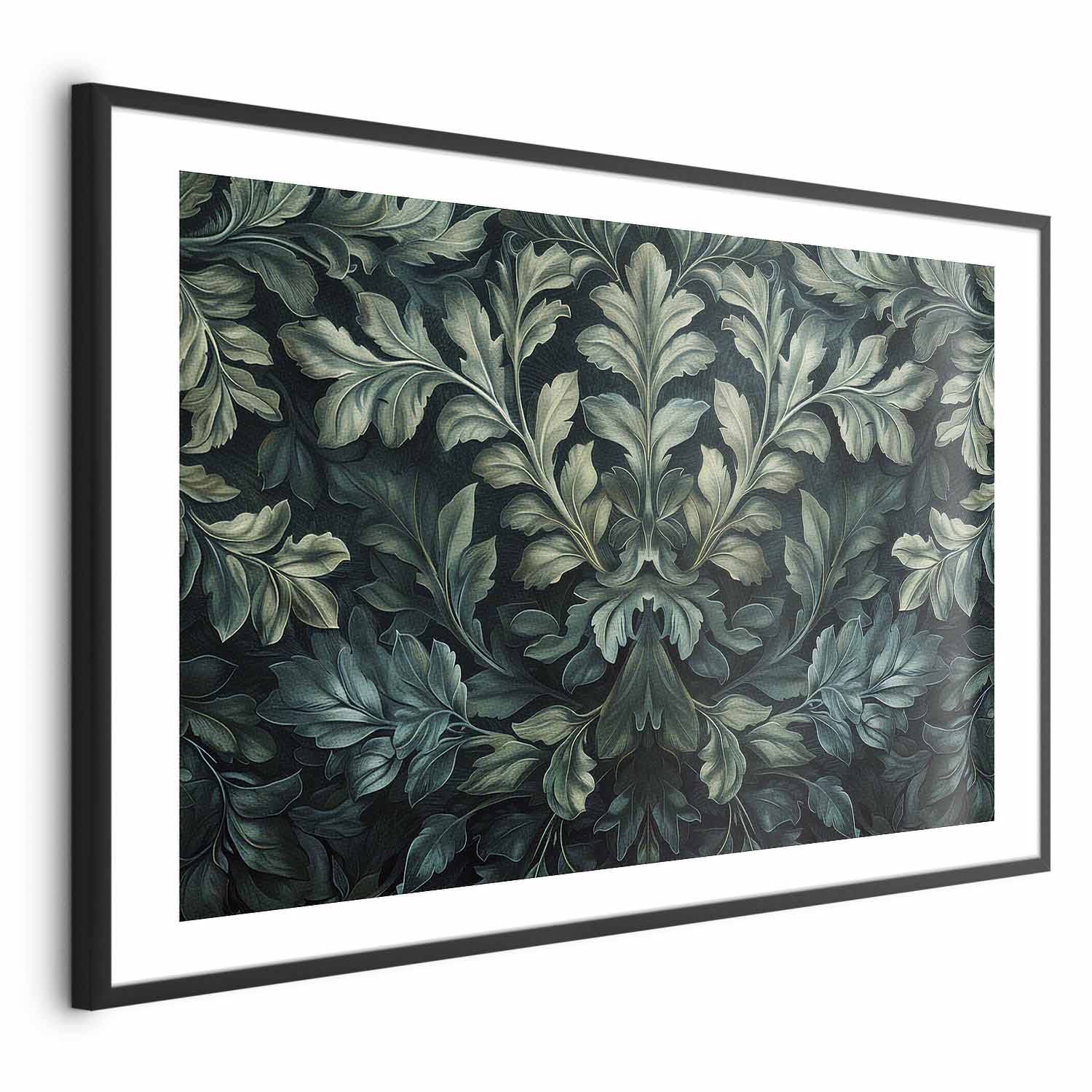Victorian Dark Green Leaves Poster