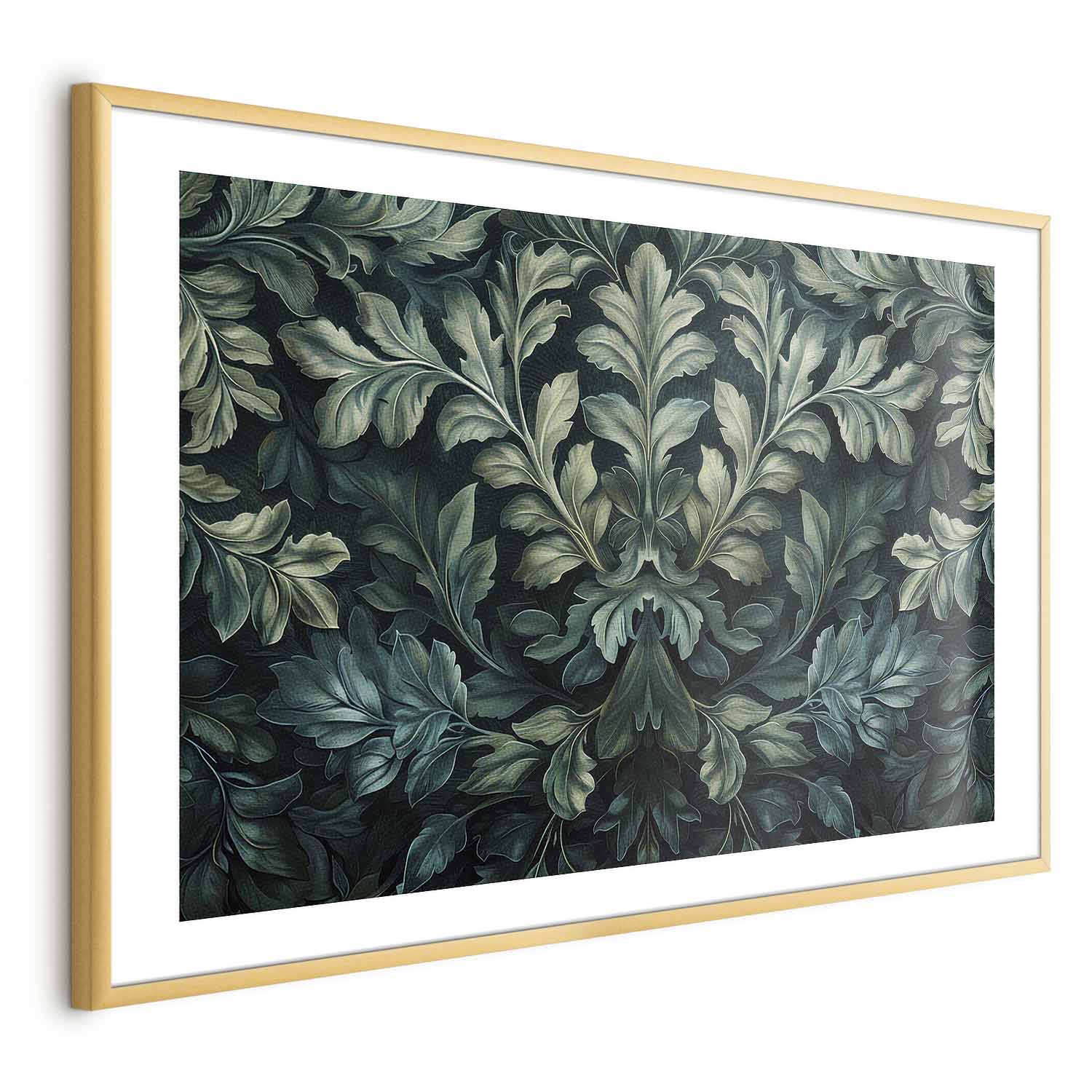 Victorian Dark Green Leaves Poster