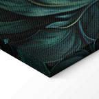 Dark Green Victorian Leaves Botanical Canvas Print