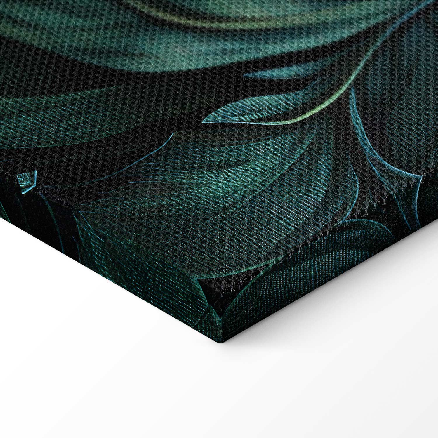 Dark Green Victorian Leaves Botanical Canvas Print