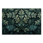 Dark Green Victorian Leaves Botanical Canvas Print