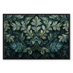 Dark Green Victorian Leaves Botanical Canvas Print