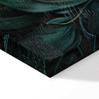 Dark Green Victorian Leaves Botanical Canvas Print